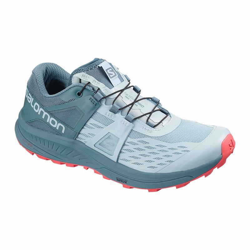 Salomon Israel ULTRA W /PRO - Womens Trail Running Shoes - Grey Blue Grey (ZBVQ-67354)